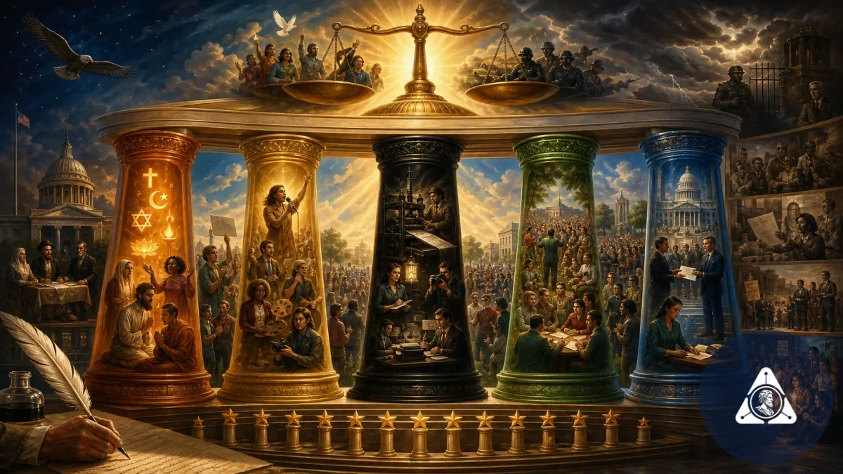 A Primeira Emenda: Liberdade de Religião, Expressão, Imprensa e Reunião nos EUA
